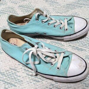 Converse Low Top Sneakers Seafoam Green Aqua Size 10 -Fair Condition